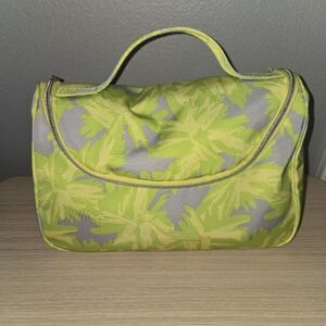 Estee Lauder Vibrant Green and Gray Cosmetic Bag